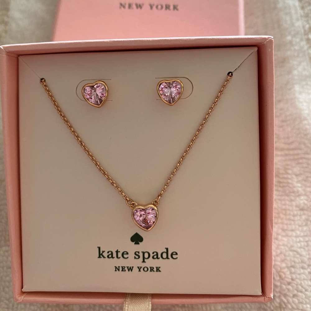Kate Spade Rose Gold Necklace and Earrings